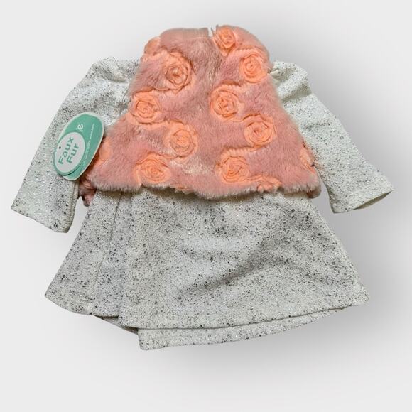 NEW Nanette baby formal dress with faux fur vest - Picture 10 of 11